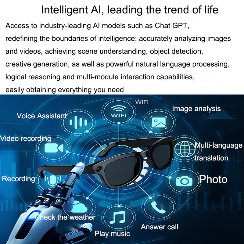 M01 Smart glasses with camera video recording real time translation